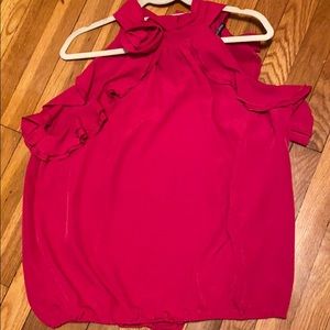 NY&Co Magenta Ruffle Tank